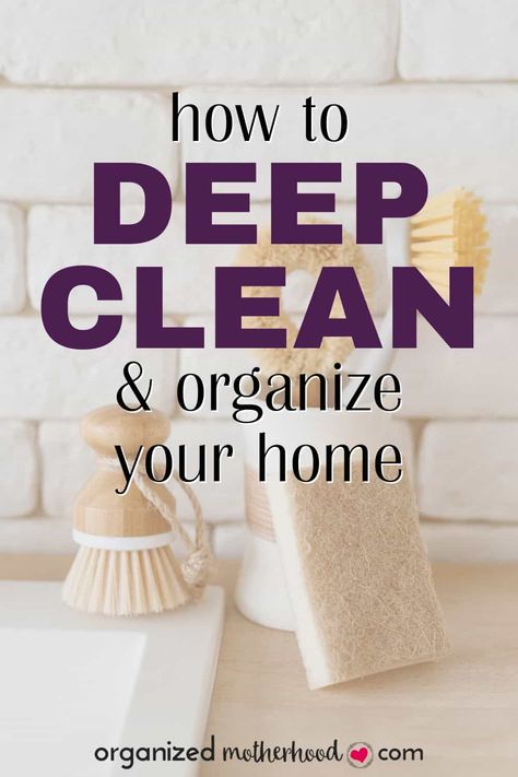 How to Deep Clean and Organize Your House How To Deep Clean And Organize Your Home, How To Clean Everything In Your House, Deep Clean House In One Month, How To Keep A Tidy Home, Organized Cleaning Schedule, Organize Entire House, House Cleaners Checklist, Deep Clean And Organize House, Clean And Declutter House