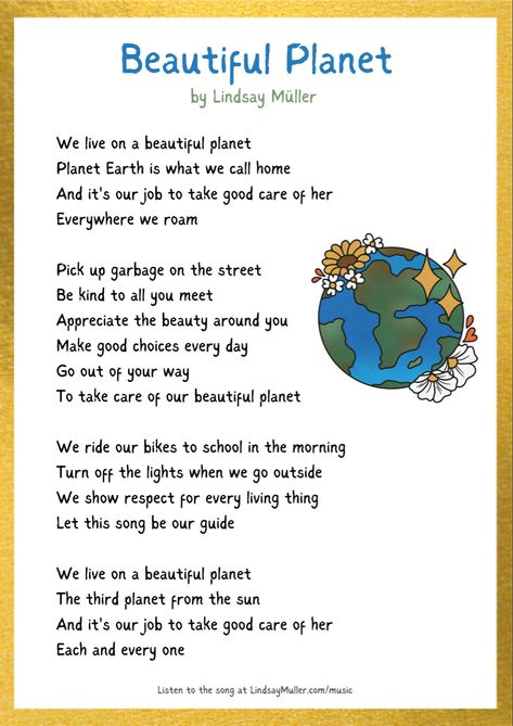 Poem In English, Best English Poems, English Poem, Poem About Environment, Poem On Environment, Earth Day Songs And Fingerplays, Earth Day Poems, Rhyming Poems For Kids, Poem Recitation