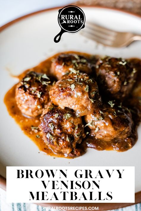 brown gravy venison meatballs Ground Venison Recipes Meatballs, Venison Meatballs Crockpot, Venison Meatballs Recipes, Elk Meatballs Recipes, Ground Venison Meatballs, Venison Dumplings, Venison Meatballs Easy, Best Venison Recipes, Deer Meatballs