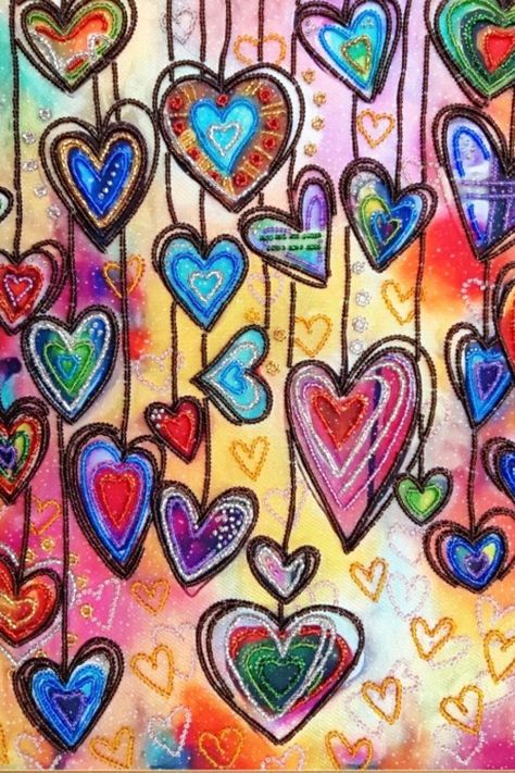 Kit Heart, Bumble Bee Art, Abstract Painting Diy, Doodle Art Flowers, Heart Diy, Diy Bead Embroidery, Valentine Cards Handmade, Needlework Crafts, Beaded Cross Stitch