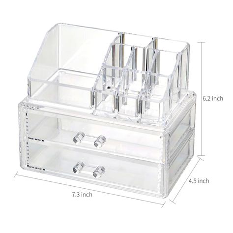 Transparent Makeup Organizer, Cute Makeup Organizer, Organizers For Bedrooms, Bathroom Counter Makeup, Cute Organizers, Clear Organizers, Counter Makeup, Under Bathroom Sinks, Organizing Cosmetics