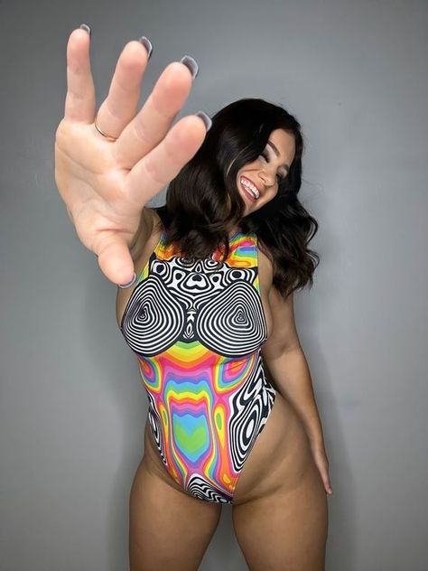 Rave Fit, Rave Bodysuit, Funky Glasses, High Neck Bodysuit, Woman Dresses, Pride Colors, Website Images, Edm Festival, Rave Wear