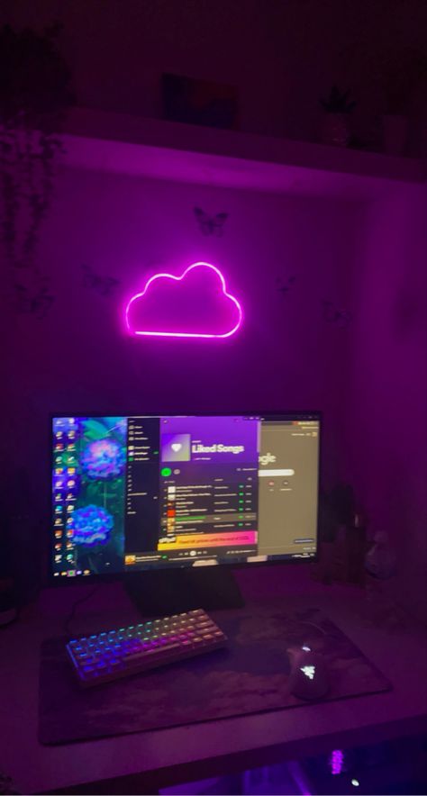 Rainbow Keyboard, Pink Pc, Lighting Wallpaper, Wallpaper Homescreen, Mouse Keyboard, Pc Setup, Room Lighting, Led Light, Keyboard