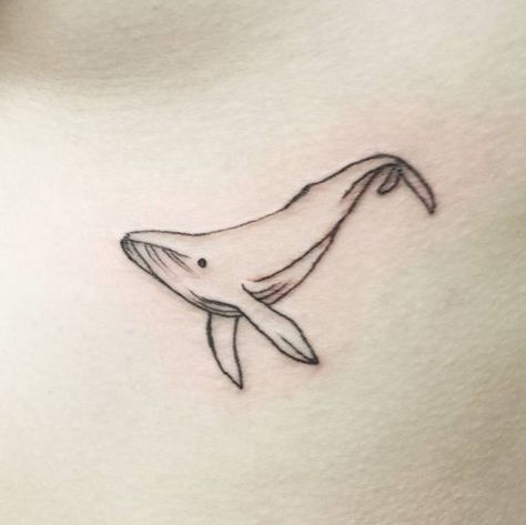 simple humpback whale tattoo Whale Tail Tattoo, Humpback Whale Tattoo, Year Tattoo, Whale Tattoo, Whale Tattoos, Small Tattoos With Meaning, Small Tattoos Simple, Geniale Tattoos, Line Art Tattoos