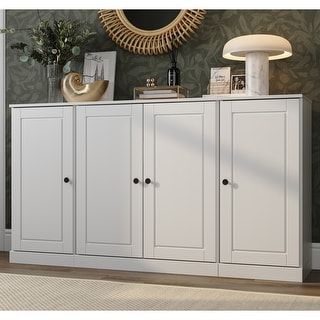 100% Solid Wood 65" Modular Sideboard with Clear, Frosted Glass or Solid Wood Doors by Palace Imports - Bed Bath & Beyond - 39072468 Tall Sideboard, Buffets And Sideboards, Raised Panel Doors, Solid Wood Sideboard, Wood Sample, White Sideboard, Solid Wood Doors, Solid Doors, Online Furniture Shopping