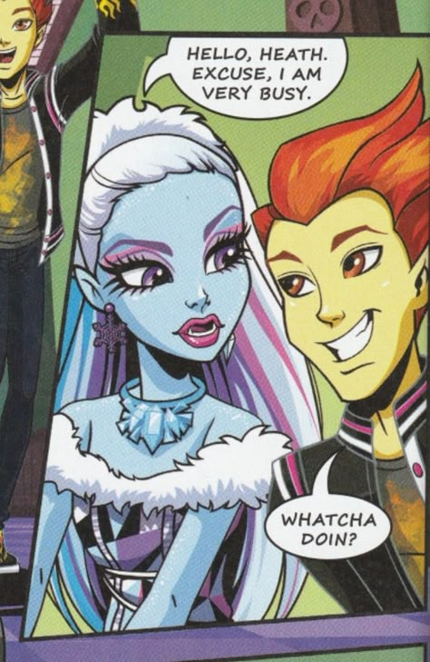 Heath And Abbey Monster High, Abby Bominable And Heath, Abbey Bominable X Heath Burns, Abby Bominable, Heath Burns, Monster High Pictures, Moster High, She Wolf, Monster High Art