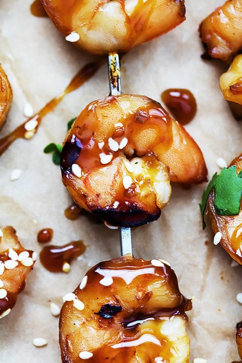 Teriyaki Shrimp Skewers | Creme de la Crumb Shrimp Skewer Recipes, Teriyaki Shrimp, Lemon Herb Chicken, Bbq Pork Ribs, Bbq Shrimp, Pork Rib Recipes, Shrimp Skewers, Skewers Grill, Grilled Pork Chops