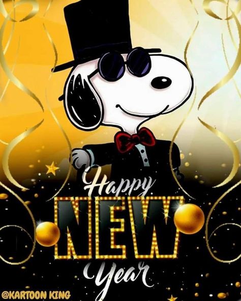 Snoopy New Years, New Years Pfp, Snoopy Happy New Year, Happy New Year Poem, Snoopy Friday, Snoopy New Year, Goodnight Snoopy, Snoopy Christmas Tree, Snoopy Happy Dance