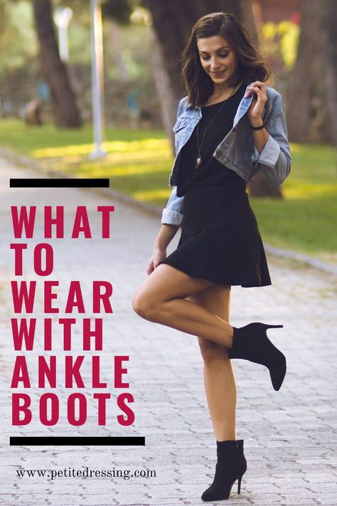 Pencil Skirt And Ankle Boots Outfit, Booties With Formal Dress, Sequin Ankle Boots Outfit, Rhinestone Ankle Boots Outfit Ideas, Outfits For Ankle Boots, How To Style Heeled Boots, Ankle Boot Outfits Dressy, Black High Heel Ankle Boots Outfit, Black Ankle Boots With Dress