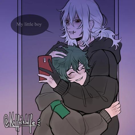 Shigaraki And Deku Brothers, Shigadeku Brothers, Shigaraki Tomura, Deku Boku No Hero, Yandere Characters, Anime Siblings, Anime Witch, Villain Deku, Cute Doodles Drawings