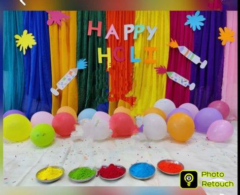 Holi Backdrop Ideas, Holi Backdrop, Holi Decorations Ideas, Holi Platter, Holi Banner, Holi Decor, Holi Decoration, Holi Theme, Triple Charm