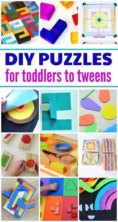 Make your own puzzles. DIY ideas for kids of all ages. Kids Puzzles, Make Your Own Puzzle, Diy Puzzles, Puzzles For Toddlers, Easy Arts And Crafts, Toddler Snacks, Kids Ideas, Fun Activities For Kids, Craft Activities For Kids