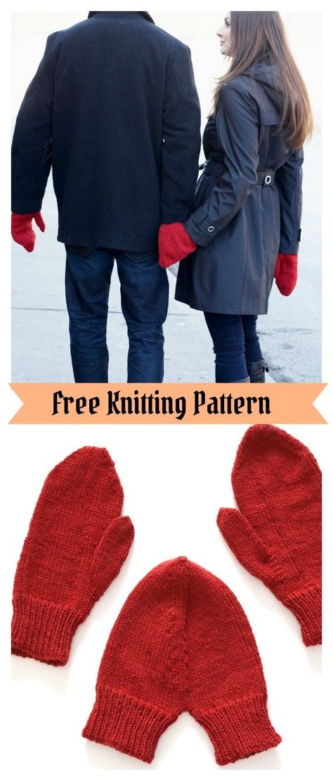 Smitten - Hand Holding Love Mitten Free Knitting Pattern Knitted Mittens Pattern, Hand Knit Mittens, Glove Pattern, Winter Crochet, Knitted Mittens, Crochet Mittens, Mittens Pattern, Crochet Gloves, Embroidery On Clothes