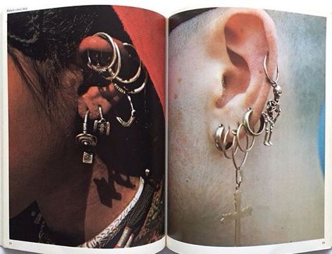 Piercings and tattoos were mainstream in the 90s and came about from grunge fashion. Blood Art, Remove Dark Circles, Ear Tunnels, Dark Circles Under Eyes, Body Mods, Red Glitter, Book Photography, Ear Jewelry, Dark Circles