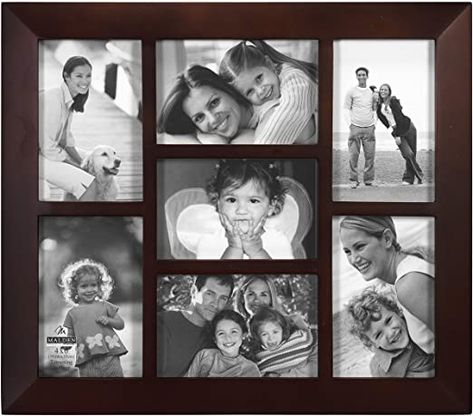 Malden International Designs Berkeley Beveled Edge Wood Collage Picture Frame, 7 Option, 7-4x6, Walnut Multi Picture Frame, Best Friend Picture Frames, Photo Frame App, Multi Picture Frames, App Frame, Clip Picture Frame, Friends Picture Frame, Picture Frame Gallery, Family Photo Frames