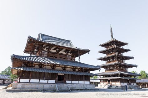 Horyuji Temple, Home Bathroom Ideas, Japan Temple, Home Decor Plants, Japanese City, Quotes Home Decor, Plants Home Decor, Japanese Temple, Wooden Buildings