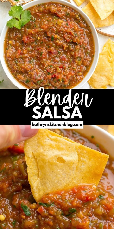 Quick Blender Salsa (5-Minute Recipe) Quick And Easy Salsa, Quick Salsa Recipe, Hot Salsa Recipe, Best Blender Salsa Recipe, Homemade Salsa Ninja Blender, Salsa Blender Recipe, Salsa In Blender, Salsa With Food Processor, Immersion Blender Salsa