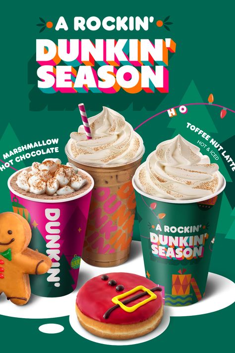 Dessert Ads, Beverage Advertising, Poster Drink, Creative Advertisement, Sweet Post, Dunkin Donut, Beverage Poster, Toffee Nut, Desain Editorial