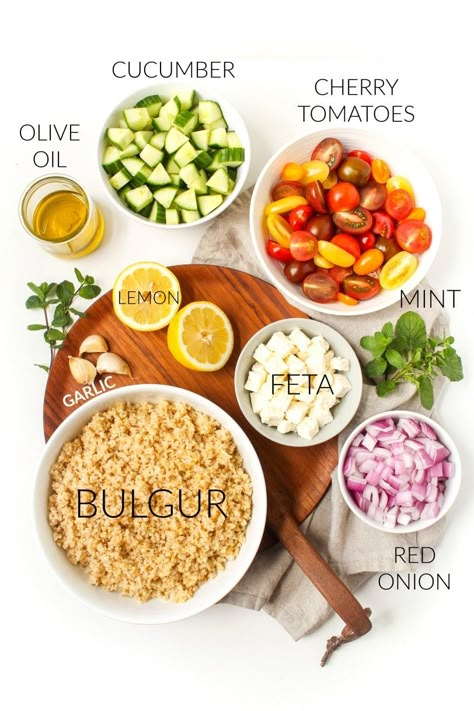 Bulgar Recipes, Bulgur Wheat Recipes, Bulgur Recipes, Salad Mediterranean, Bulgar Wheat, Bulgur Wheat, Bulgur Salad, Salad With Lemon, Wheat Recipes