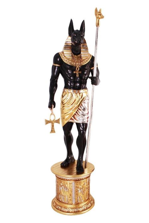 Egypt Decorations, Ancient Furniture, Shield Drawing, Egyptian Cat Tattoos, Anubis Statue, Ancient Egyptian Architecture, God Anubis, Ancient Egypt Gods, Ancient Egyptian Artifacts