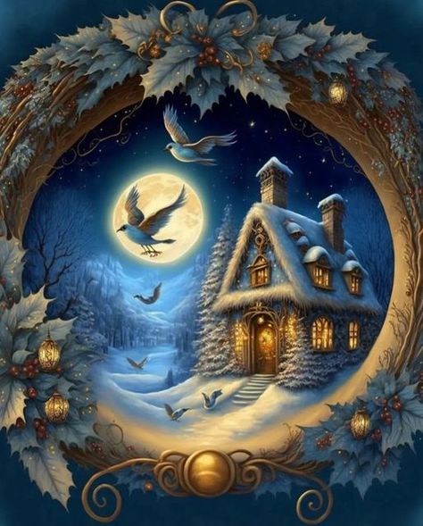 Christmas Time. on Instagram Christmas Fantasy Art, Fantasy Tower, Fantasy Christmas, Unicorn Pictures, Easter Wallpaper, My Fantasy World, Beautiful Fairies, Christmas Scenes, Dreamy Art