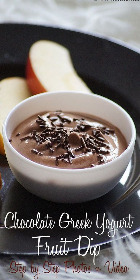 Healthy, creamy, easy and delicious Chocolate Greek Yogurt Dip Recipe that can be prepared in 5 minutes. A great way to increase your fruit intake. This is one of the best and easiest sweet fruit dips and can be made in no time with few ingredients. I have used Greek Yogurt in this dip recipe but you can substitute with hung curd. And you can also use your favorite sweeteners like maple syrup, coconut sugar or brown sugar instead of honey. #dip #fruitdip #greekyogurt #chocolate #healthy #recipes Fruit Dip Recipes, Healthy Fruit Dip Recipe, Healthy Fruit Dip, Greek Yogurt Dip, Healthy Dip Recipes, Honey Dip, Fruit Dips, Chocolate Greek Yogurt, Greek Yogurt Dips