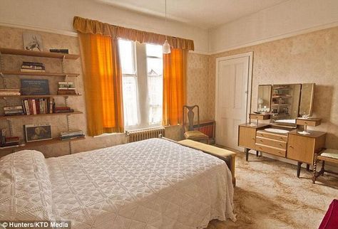 Comfortable: The house has four bedrooms, and was occupied by Mr and Mrs Close as well as ... 1980s Bedroom, 50s Bedroom, 1950s Bedroom, Retro Bedroom Decor, Small Girls Bedrooms, 1950s Decor, 1960s Home, Retro Bedrooms, Built In Furniture