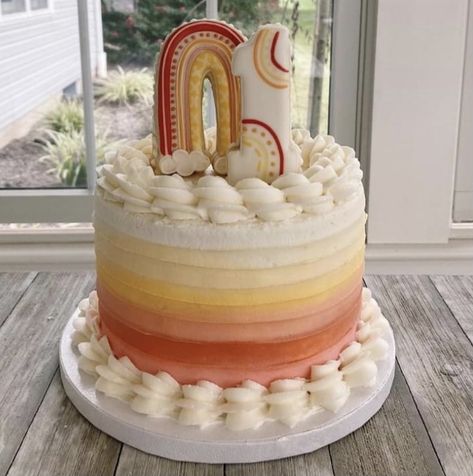 Boho Rainbow 1st Birthday Outfit, Boho Rainbow Smash Cake, Boho Cake Ideas Birthday, Boho Rainbow Birthday Cake, Aesthetic Party Themes, Aesthetic Pastel Colors, Rainbow Smash Cakes, Around The Sun First Birthday, Boho Rainbow Cake