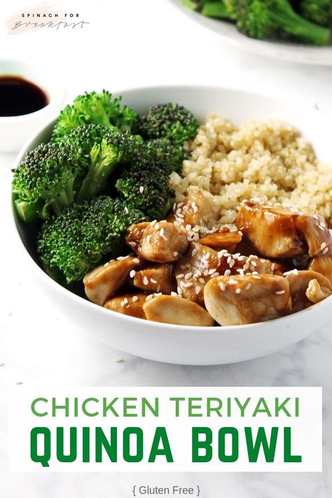 Teriyaki Quinoa Bowl, Teriyaki Quinoa, Chicken Teriyaki, Quinoa Bowl, Gluten Free Grains, Lunch Recipes Healthy, Easy Lunch, Healthy Gluten Free, Teriyaki Chicken