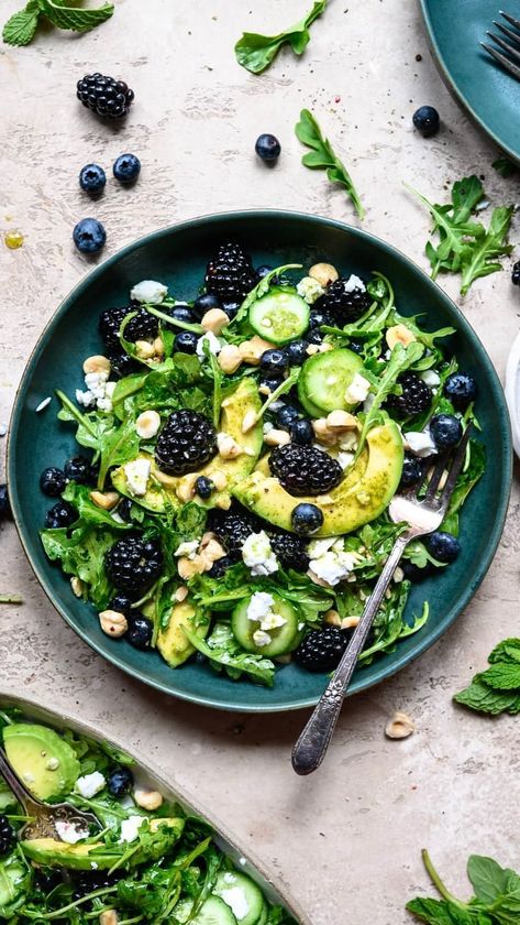 Shrimp Tofu, Simple Side Salad, Beautiful Salads, Raspberry Salad, Tofu Steak, Beautiful Salad, Steak Salad, Arugula Salad, Brunch Ideas