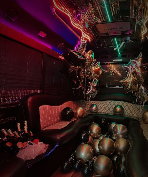 Birthday vibes in NYC ⭐️🖤 We’ll book you the party bus AND make sure it’s decked out in style 🙌🏼 #birthdaytrip #birthdayparty #40thbirthday #30thbirthday #nycbachelorette #nycbirthday #nycbride #nycwedding #nycbachelorette #nyc Party Bus Ideas Decoration, 21st Birthday In Las Vegas, Party Bus Ideas Birthday, Party Bus Decorations Birthday, 21st Birthday Las Vegas, 21st Birthday Party Aesthetic, Party Bus Decorations, Party Bus Themes, Party Bus Aesthetic