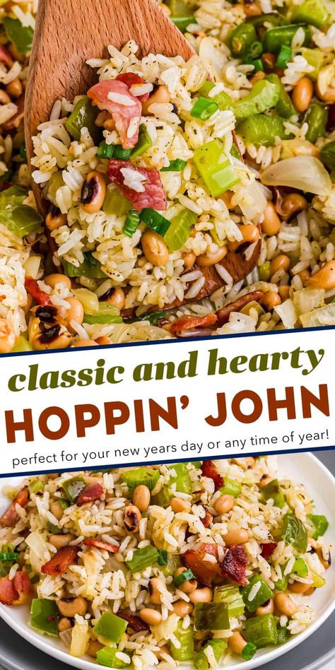 Hoppin John Recipe, One Pot Rice Meals, The Chunky Chef, Farm Recipes, Chunky Chef, Hoppin John, Southern Comfort Food, Side Dishes For Chicken, Comfort Food Southern