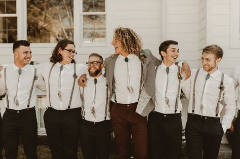 groomsmen in feather agate bolo ties    #hipstergroom #bolotie Groomsmen With Bolo Ties, Bolo Tie And Suspenders, Bolo Ties Wedding Groomsmen, Bolo Ties Groomsmen, Bolo Ties Wedding, Bolo Groomsmen, Groomsmen Attire Bolo Tie, Bolo Tie Wedding Groomsmen, Groomsmen Bolo Ties