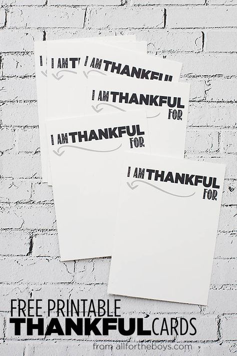 Free Printable Thankful Cards — All for the Boys Thanksgiving I Am Thankful For Printable, I'm Thankful For Printable, I'm Thankful For, Im Thankful For, Thankful Cards Printable, Fun Thanksgiving Ideas, Thankful Journal, Thankful Cards, Thankful Printable