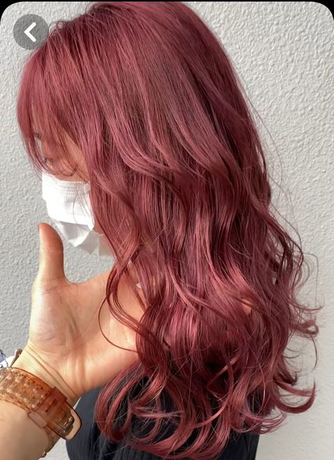 Blush Red Hair, Fall Pink Hair Color, Dark Coral Hair, Muted Pink Hair, Pink Hair Natural, Haircolour Ideas, Pinkish Brown Hair, Dusty Rose Hair, Rose Hair Color