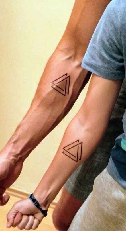 175+ Best Brother Tattoos (2021) Matching Symbols, Memorial Quotes & Designs for Sisters Hipster Tattoo, Romantic Tattoo, Brother Tattoos, Tattoo Placements, Couple Matching Tattoo, Tattoo Zeichnungen, Triangle Tattoos, Couple Tattoo, Inspiration Tattoos