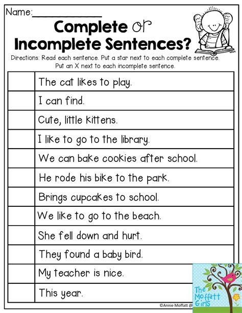 Simple Worksheets For Grade 1 Copying Sentences Worksheets Simple Sentences Worksheet, Writing Sentences Worksheets, Complex Sentences Worksheets, Incomplete Sentences, 2nd Grade Grammar, Writing Complete Sentences, Punctuation Worksheets, Complete Sentence, 2nd Grade Writing