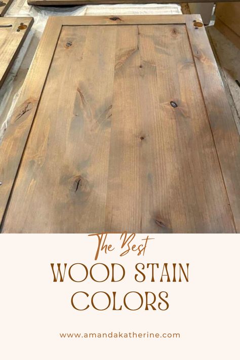 10 best Wood stains for your next kitchen project.  DIY your kitchen cabinets for a modern look and save  money. How To Stain Wood Cabinets, How To Stain Painted Cabinets, Cabinet Wood Stain Colors, Rustic Wood Stain Colors, Log Home Interior Stain Colors, Best Light Wood Stain Colors, Stains For Kitchen Cabinets, Pine Trim Stain Colors, Stain Colors For Table