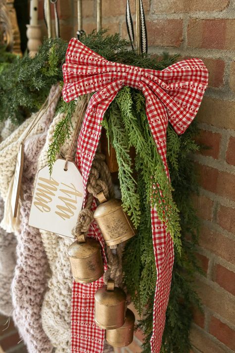 decking the halls with this very merry red gingham bow from heather taylor home! #redbow #redgingham #christmas #heathertaylor Red Gingham Christmas Tree, Red Gingham Christmas Decor, Red Gingham Christmas, Gingham Christmas, Twisty Candles, Presents For Girls, Gift Wrapping Inspiration, Merry Christmas Gifts, Mini Wreaths