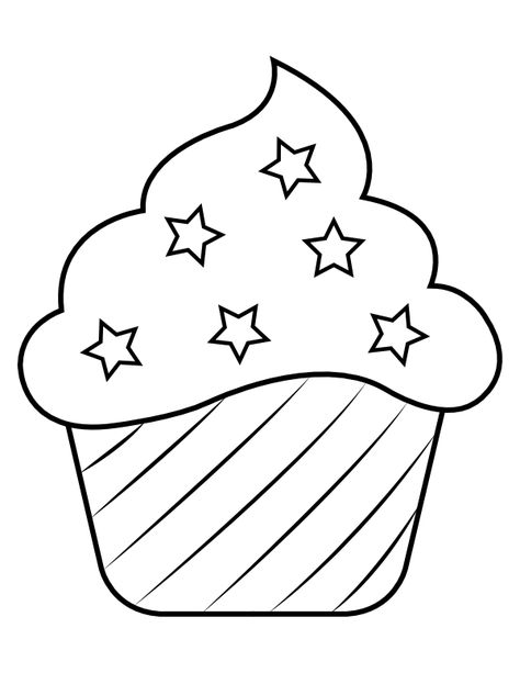 Printable Star Cupcake Coloring Page Diy Christmas Cards Cricut, Cupcake Outline, Stars Coloring Pages, Elmo Coloring Pages, Cupcake Template, Dragon C, Kids Printable Coloring Pages, Cupcake Coloring Pages, Cupcake Images