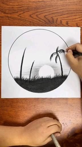 Palm trees sundown art 😍 [Video] | Nature art drawings, Art drawings simple, Creative drawing Easy Pencil Drawings, Landscape Pencil Drawings, Nature Art Drawings, 3d Art Drawing, Cool Pencil Drawings, Pencil Drawings Easy, Art Drawings Sketches Pencil, Easy Drawings Sketches, Nature Art Painting