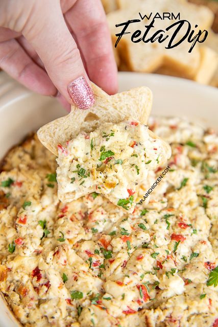 Warm Feta Dip | Plain Chicken® Hors Dourves, Cracker Bread, Feta Cheese Dip, Dips Savory, Baked Spaghetti Recipe, Dips And Snacks, Greek Seasoning, Feta Recipes, Feta Dip