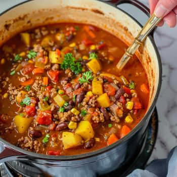 Easy Hearty Crockpot Cowboy Soup! This comforting and nutritious dish is a cowboy's dream come true, combining hearty ingredients with bold flavors for a meal that's as satisfying as it Cowboy Bean Soup Crock Pot, Crock Pot Stews And Soups, Cowboy Soup Crockpot, Cowboy Crockpot Soup, Crockpot Cowboy Soup Recipes, Cheesy Cowboy Soup, Easy Crockpot Cowboy Soup, Crockpot Cowboy Soup, Hearty Crockpot Cowboy Soup