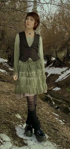 Grunge Winter Outfits, Fairy Grunge Outfit, Fairy Core Outfits, Fairycore Outfit, Grunge Winter, Swaggy Outfits, Fairy Grunge, Alternative Outfits, Dieselpunk