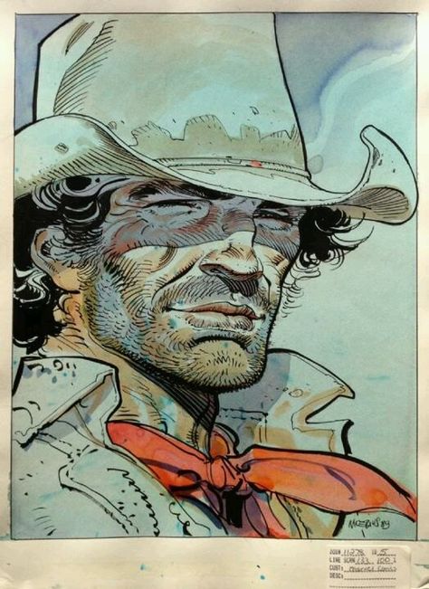 Moebius Blueberry, Hellboy Tattoo, Moebius Art, Bd Art, Jean Giraud, Western Comics, Cowboy Art, Illustration Watercolor, Art Et Illustration