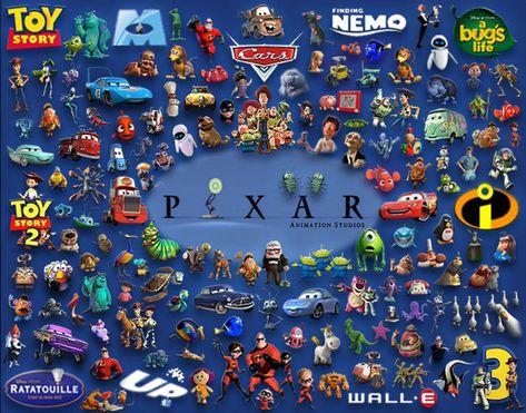 All Pixar Movies, Pixar Theory, Pixar Movies Characters, Disney Characters Images, Pixar Party, Disney Pixar Characters, Pixar Films, Disney Pixar Movies, Pixar Characters