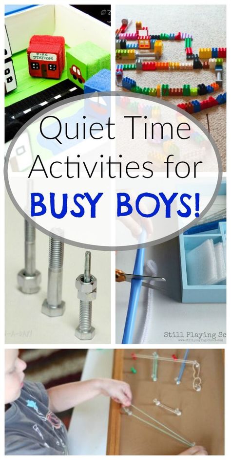 The holidays can get really busy - keep little ones calm and settled with these Quiet Time activities! These quiet time activities are perfect for BUSY BOYS! Quiet Time Activities, Busy Boxes, Activities For Boys, Quiet Activities, Homeschool Life, Toddler Snacks, Crafts For Boys, Time Activities, Kids Learning Activities