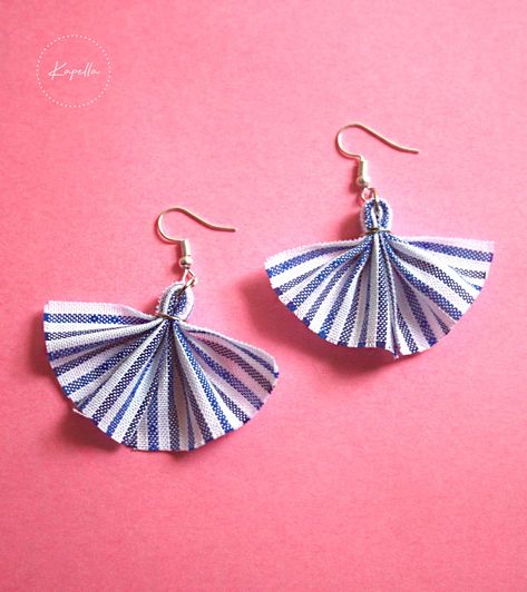 Earrings From Fabric, Sewn Earrings, Fabric Earring, Diy Fabric Earrings, Fabric Earrings Diy, Fabric Earrings Handmade, Fabric Jewelry Handmade, Fabric Necklace Diy, Diy Earrings Materials