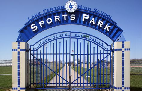 entrance Donor Signage, Aluminum Cladding, Backyard Games Kids, Entrance Signs, Donor Recognition, Sports Theme Birthday, School Entrance, Sport Park, Garden Entrance