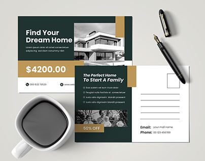 Real Estate Postcard Design, Real Estate Post, Postcard Layout, Realtor Postcards, Marketing Postcard, Direct Mail Postcards, Direct Mail Design, Business Postcards, Real Estate Postcards